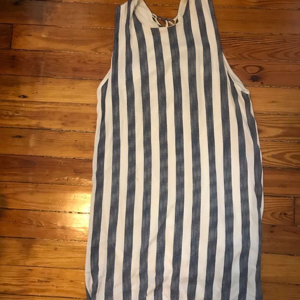 Stripped blue and white dress